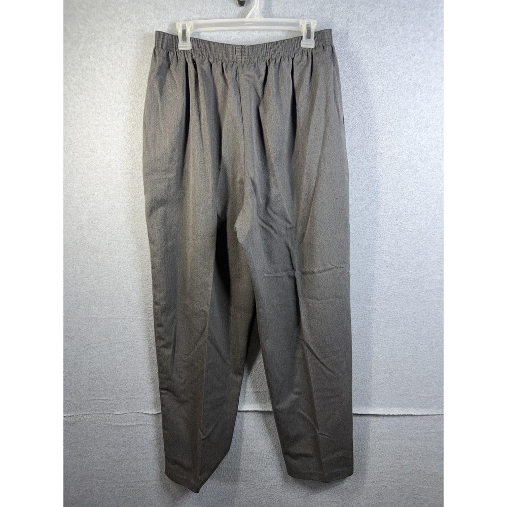 Briggs New York Pants Womens 18 Gray Pleated Twill Elastic Waist Dress